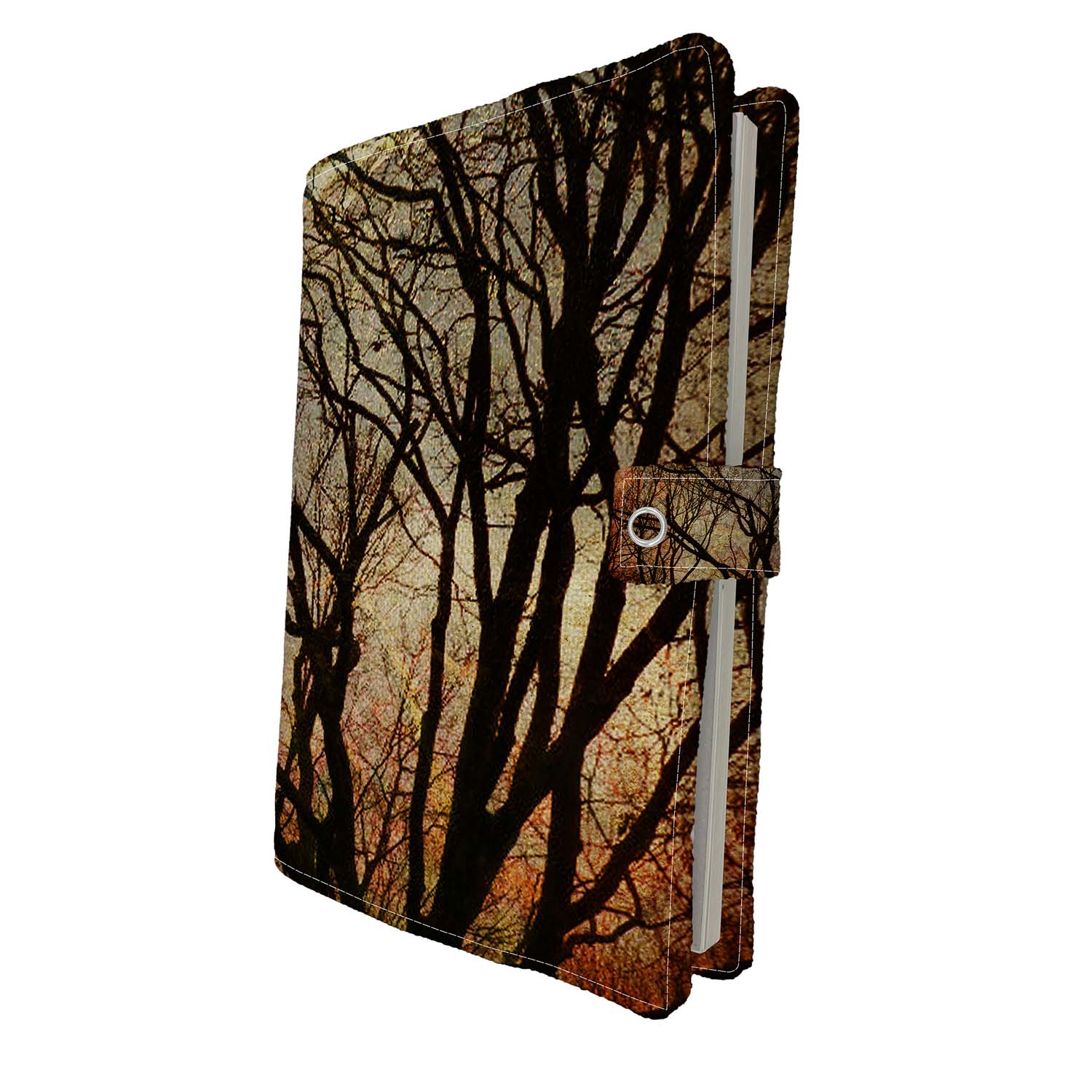 Timber Book Protector PKQWTM Vintage Autumn Trees Bare Tree Trunks in Autumn Book Cover Book ...
