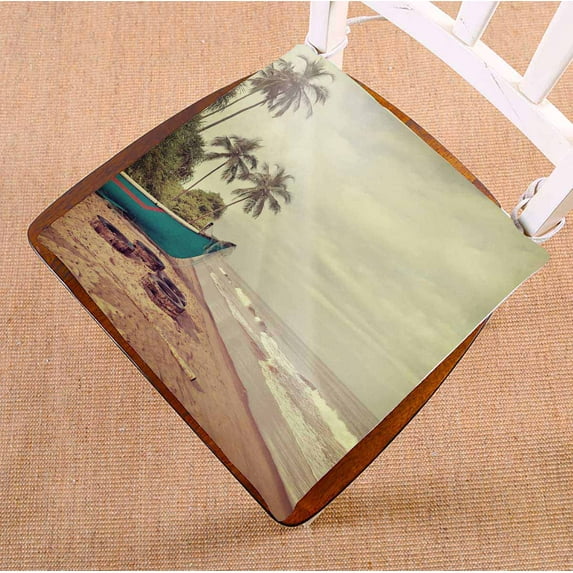PKQWTM Vintage Beach Chair Pads Chair Mat Seat Cushion Chair Cushion Floor Cushion Size 16x16 inches