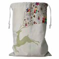 thumbnail image 1 of PKQWTM Vintage Christmas reindeer colorful elements Storage Basket Laundry Bag with Drawstring Size 18x24 Inch, 1 of 3