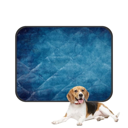PKQWTM Vintage Dark Blue Vignette Pet Dog Cat Bed Pee Pads Mat Cushion Potty Dogsblankets Crate Bed Kennel 14x18 inch
