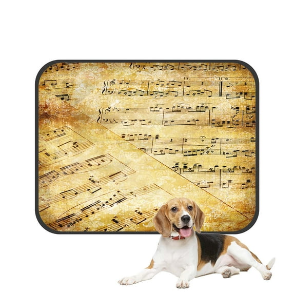 PKQWTM Vintage Musical Pages Pet Dog Cat Bed Pee Pads Mat Cushion Potty Dogsblankets Crate Bed Kennel 25x30 inch