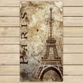 thumbnail image 1 of PKQWTM Vintage View Of Paris On The Grunge Microfiber Bath Towels Bathroom Body Shower Towel Size 30x56 Inches, 1 of 1