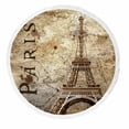 thumbnail image 1 of PKQWTM Vintage View Of Paris On The Grunge Round Beach Towel Beach Mats Shawl Blanket Yoga Mat with Tassels Beach Throw Towel, 1 of 1