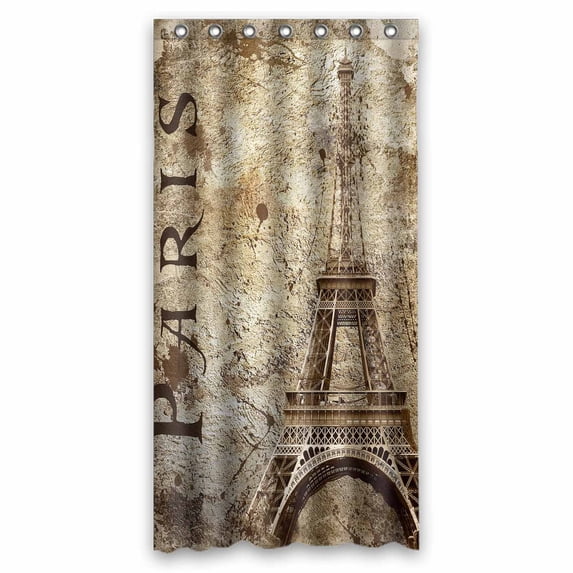 PKQWTM Vintage View Of Paris On The Grunge WaterProof Polyester Fabric Shower Curtain Size 36x72 Inches