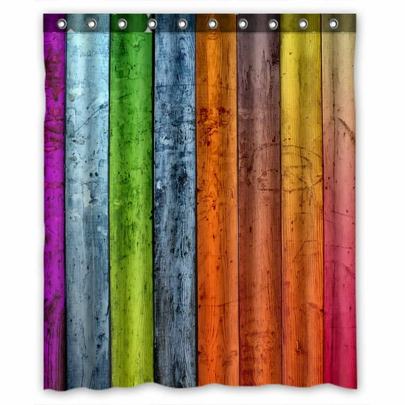 PKQWTM Vintage Wood Planks WaterProof Polyester Fabric Shower Curtain Size 60x72 Inches
