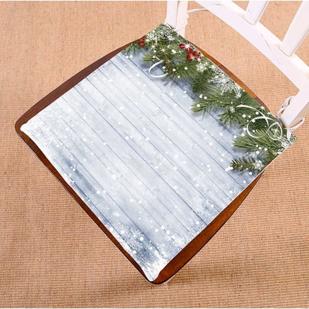 PKQWTM Vintage Wood Texture Snow Holly Firtree Chair Pads Chair Mat Seat Cushion Chair Cushion Floor Cushion Size 16x16 inches