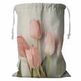 thumbnail image 1 of PKQWTM Vintage pink tulips Storage Basket Laundry Bag with Drawstring Size 24x32 Inch, 1 of 3