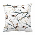 thumbnail image 1 of PKQWTM Watercolor Birds Tree Branches Flock Winter Bed Decor Pillow Cases Zippered Cushion Cover Size 20x20 Inches, 1 of 1