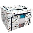 thumbnail image 1 of PKQWTM Watercolor Birds Tree Branches Flock Winter Storage Bag Clear Window Storage Bins Boxes Large Capacity Foldable Stackable Organizer With Steel Metal Frame For Bedding,Clothes,Closets, Bedrooms, 1 of 3
