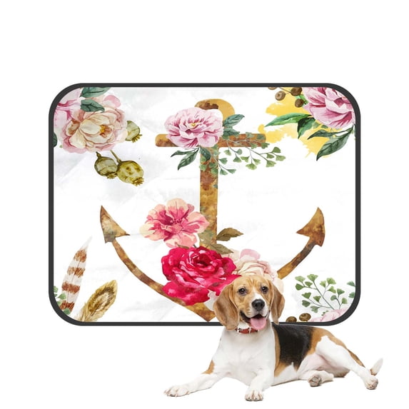 PKQWTM Watercolor Boho Flower Pet Dog Cat Bed Pee Pads Mat Cushion Potty Dogsblankets Crate Bed Kennel 36x48 inch