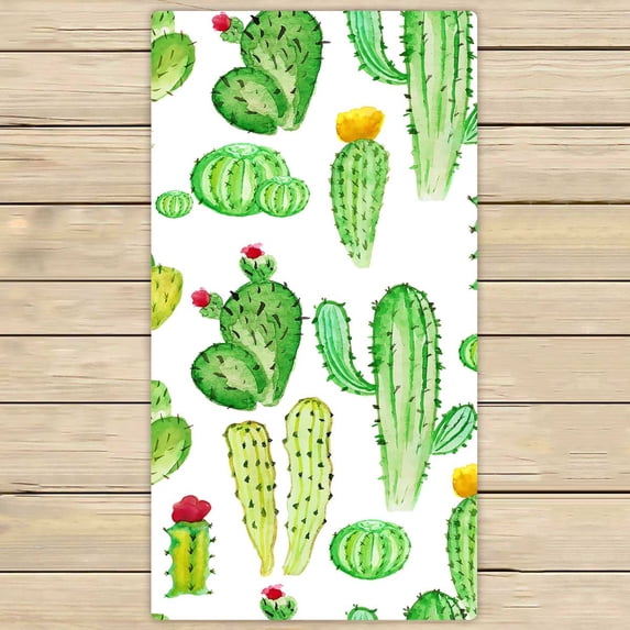 PKQWTM Watercolor Cactus Cacti Microfiber Bath Towels Bathroom Body Shower Towel Size 30x56 Inches