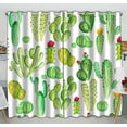 thumbnail image 1 of PKQWTM Watercolor Cactus Cacti Practical heat insulation Shading Window Curtain Size 52(W) x 84(H) inches (Two Piece), 1 of 1