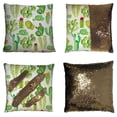 thumbnail image 1 of PKQWTM Watercolor Cactus Cacti Reversible Mermaid Cushion Cover Home Decor Sequin Pillow Case Size 16x16 inches, 1 of 2