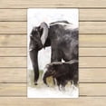 thumbnail image 1 of PKQWTM Watercolor Painting Of Elephants Microfiber Bath Towels Bathroom Body Shower Towel Size 16x28 Inches, 1 of 1