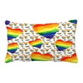 thumbnail image 1 of PKQWTM Watercolor Rainbow Colors Lip Kiss Gay Lesbian Lgbt Bed Decor Pillow Cases Zippered Cushion Cover Size 20x30 Inches, 1 of 1