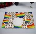thumbnail image 1 of PKQWTM Watercolor Rainbow Colors Lip Kiss Gay Lesbian Lgbt Kitchen Dining Table Mats Placemats Size 12x18 Inches, Set of 2 Pieces, 1 of 2