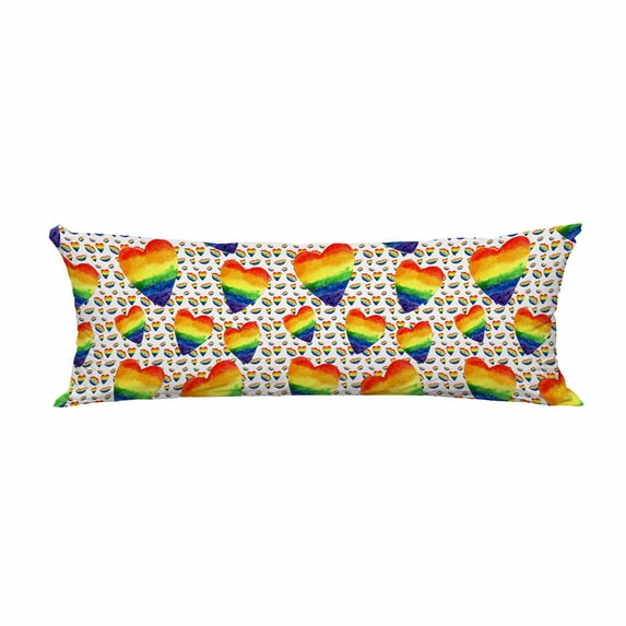 PKQWTM Watercolor Rainbow Colors Lip Kiss Gay Lesbian Lgbt Long Body Pillow Case Cover Pillow Cushion Size 20x60 Inches