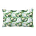 thumbnail image 1 of PKQWTM Watercolor White Water Lilly Flowers Frog Pond White Bed Decor Pillow Cases Zippered Cushion Cover Size 20x30 Inches, 1 of 1