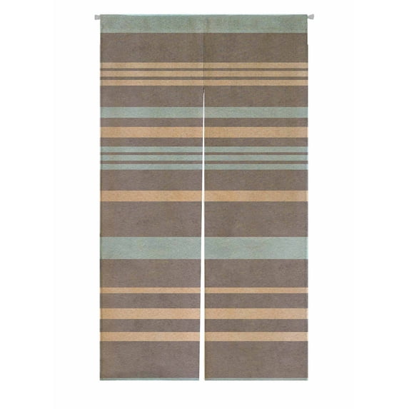 PKQWTM Watercolor beige gray blue striped Door Curtain Window Cover Home Decor Hanging Curtain Size 85x150 CM