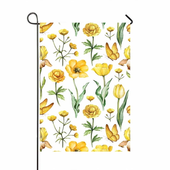PKQWTM Watercolor flowers Yard Decor Home Garden Flag Size 28x40 Inches
