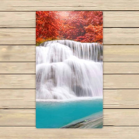 PKQWTM Waterfall in deep rain forest jungle Microfiber Bath Towels Bathroom Body Shower Towel Size 16x28 Inches
