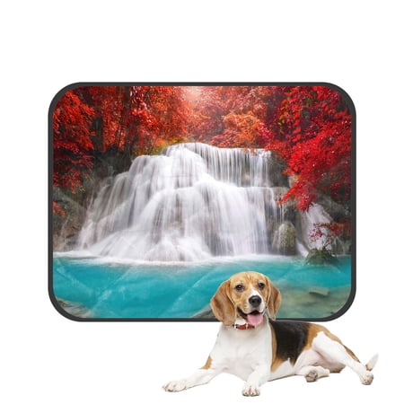 PKQWTM Waterfall in deep rain forest jungle Pet Dog Cat Bed Pee Pads Mat Cushion Potty Dogs Blankets Crate Bed Kennel 28x36 inch