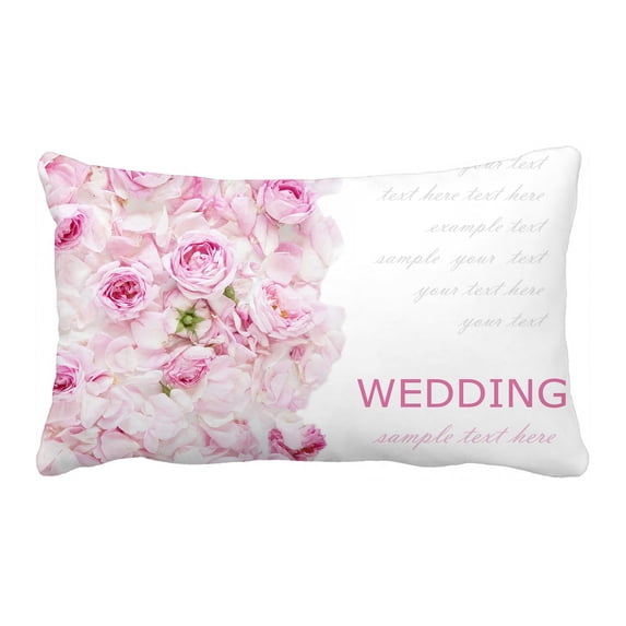 PKQWTM Wedding Tea Roses Bed Decor Pillow Cases Zippered Cushion Cover Size 20x30 Inches