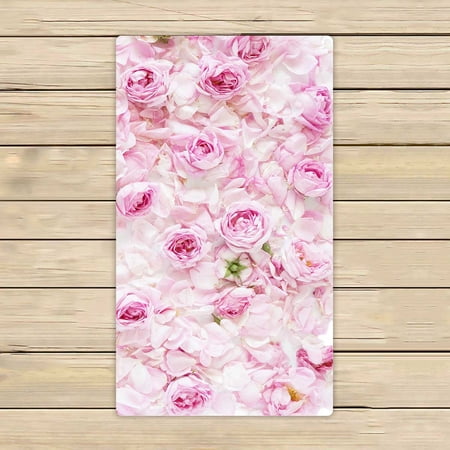 PKQWTM Wedding Tea Roses Microfiber Bath Towels Bathroom Body Shower Towel Size 16x28 Inches