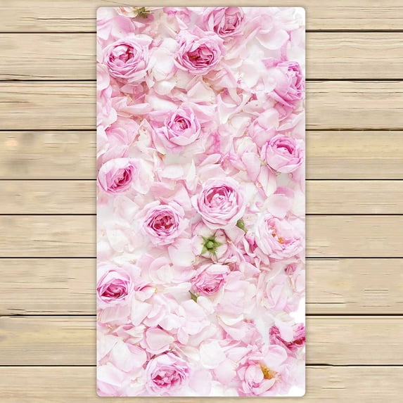 PKQWTM Wedding Tea Roses Microfiber Bath Towels Bathroom Body Shower Towel Size 30x56 Inches