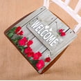 thumbnail image 1 of PKQWTM Welcome Rustic Wood Fence Flower Border Red Roses Chair Pads Chair Mat Seat Cushion Chair Cushion Floor Cushion Size 16x16 inches, 1 of 1