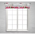 thumbnail image 1 of PKQWTM Welcome Rustic Wood Fence Flower Border Red Roses Window Curtain Valance Rod Pocket 54x12 inch, 1 of 1