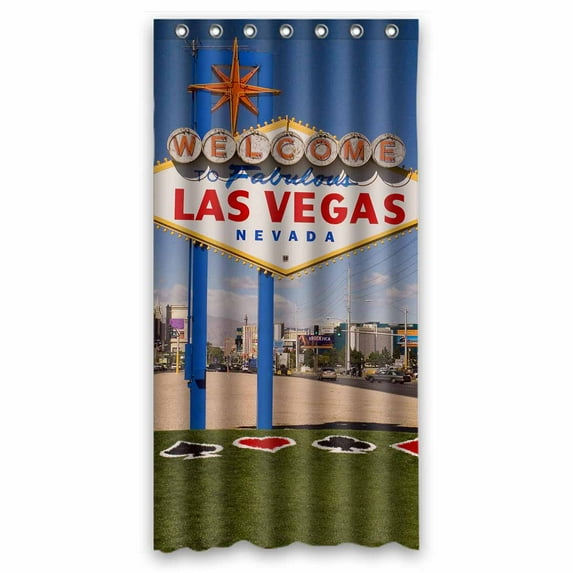 PKQWTM Welcome to Las Vegas with NEW GRASS WaterProof Polyester Fabric Shower Curtain Size 36x72 Inches
