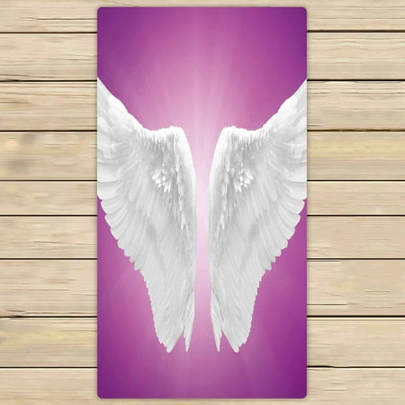 PKQWTM White Angel Wing Microfiber Bath Towels Bathroom Body Shower Towel Size 30x56 Inches