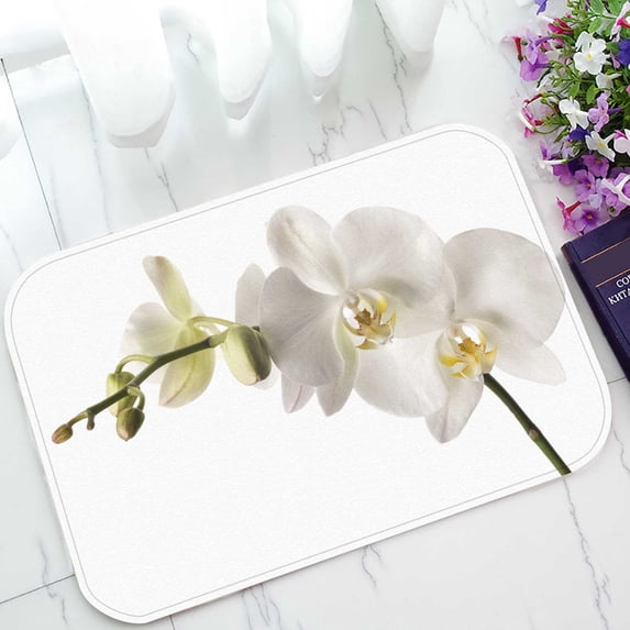 PKQWTM White Dendrobium Orchid Home Decor Floor Mat Area Rug Doormat Size 15.7x23.6 Inches