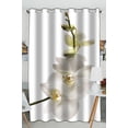 thumbnail image 1 of PKQWTM White Dendrobium Orchid Practical heat insulation Shading Window Curtain Size 52(W) x 84(H) inches (One Piece), 1 of 1