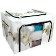 thumbnail image 1 of PKQWTM White Dendrobium Orchid Storage Bag Clear Window Storage Bins Boxes Large Capacity Foldable Stackable Organizer With Steel Metal Frame For Bedding,Clothes,Closets, Bedrooms, 1 of 3