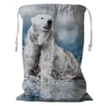 thumbnail image 1 of PKQWTM White Polar Bear Hunter On The Ice In Water Drops Storage Basket Laundry Bag with Drawstring Size 18x24 Inch, 1 of 3