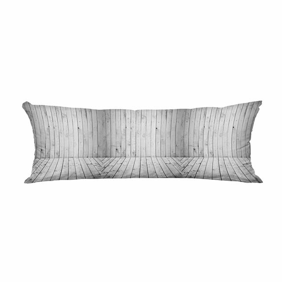 PKQWTM White Wooden Floor Wall Long Body Pillow Case Cover Pillow Cushion Size 20x60 Inches