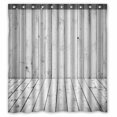 thumbnail image 1 of PKQWTM White Wooden Floor Wall WaterProof Polyester Fabric Shower Curtain Size 66x72 Inches, 1 of 1