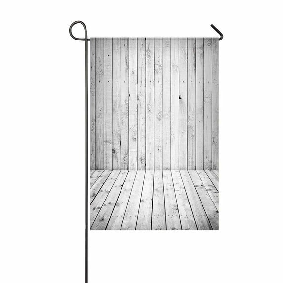 PKQWTM White Wooden Floor Wall Yard Decor Home Garden Flag Size 28x40 Inches