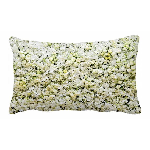 PKQWTM White roses and white orchids Bed Decor Pillow Cases Zippered Cushion Cover Size 20x30 Inches