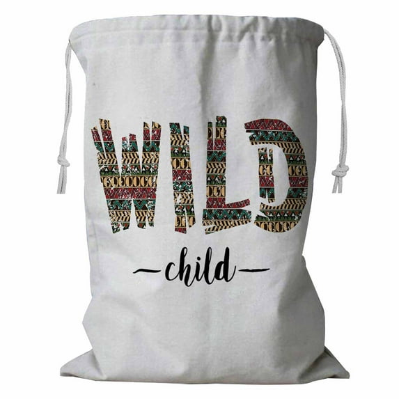 PKQWTM Wild Child Storage Basket Laundry Bag with Drawstring Size 24x32 Inch
