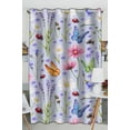 thumbnail image 1 of PKQWTM Wild Flowers And Insects Watercolor Summer Pattern Practical heat insulation Shading Window Curtain Size 52(W) x 84(H) inches (One Piece), 1 of 1
