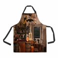 thumbnail image 1 of PKQWTM Wild West Saloon Unisex Adjustable Bib Apron with Pockets for Commercial Restaurant and Home Kitchen Use, 1 of 2