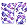 thumbnail image 1 of PKQWTM Wildflower tulip flower 3 Piece Bathroom Rugs Set Bath Rug Contour Mat and Toilet Lid Cover, 1 of 2