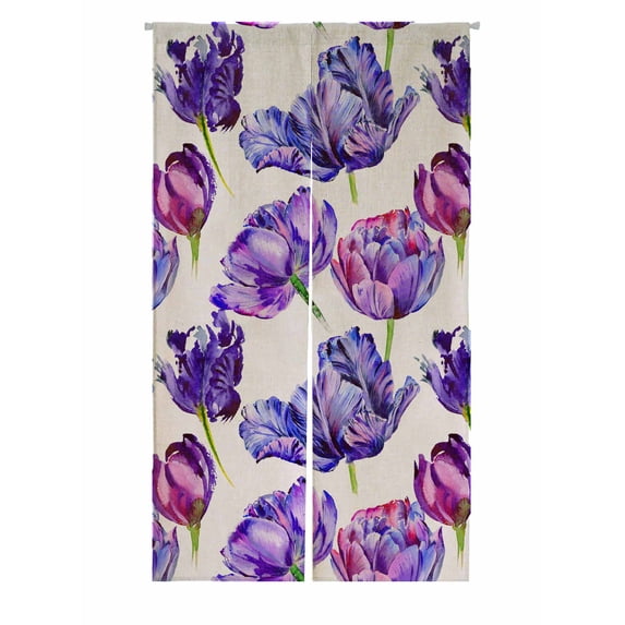 PKQWTM Wildflower tulip flower Door Curtain Window Cover Home Decor Hanging Curtain Size 85x150 CM