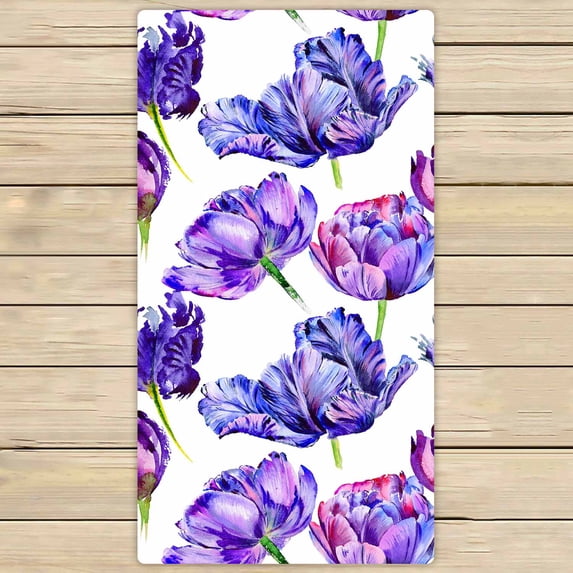PKQWTM Wildflower tulip flower Microfiber Bath Towels Bathroom Body Shower Towel Size 30x56 Inches