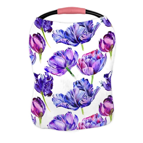 PKQWTM Wildflower tulip flower Nursing Cover Baby Breastfeeding Infant Feeding Cover Baby Car Seat Cover