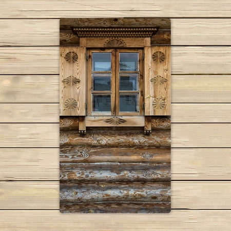 PKQWTM Windows Shutters Ed Wall Old Wooden House Microfiber Bath Towels Bathroom Body Shower Towel Size 16x28 Inches