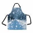 thumbnail image 1 of PKQWTM Winter Nature Snowfield Tree Unisex Adjustable Bib Apron with Pockets for Commercial Restaurant and Home Kitchen Use, 1 of 2